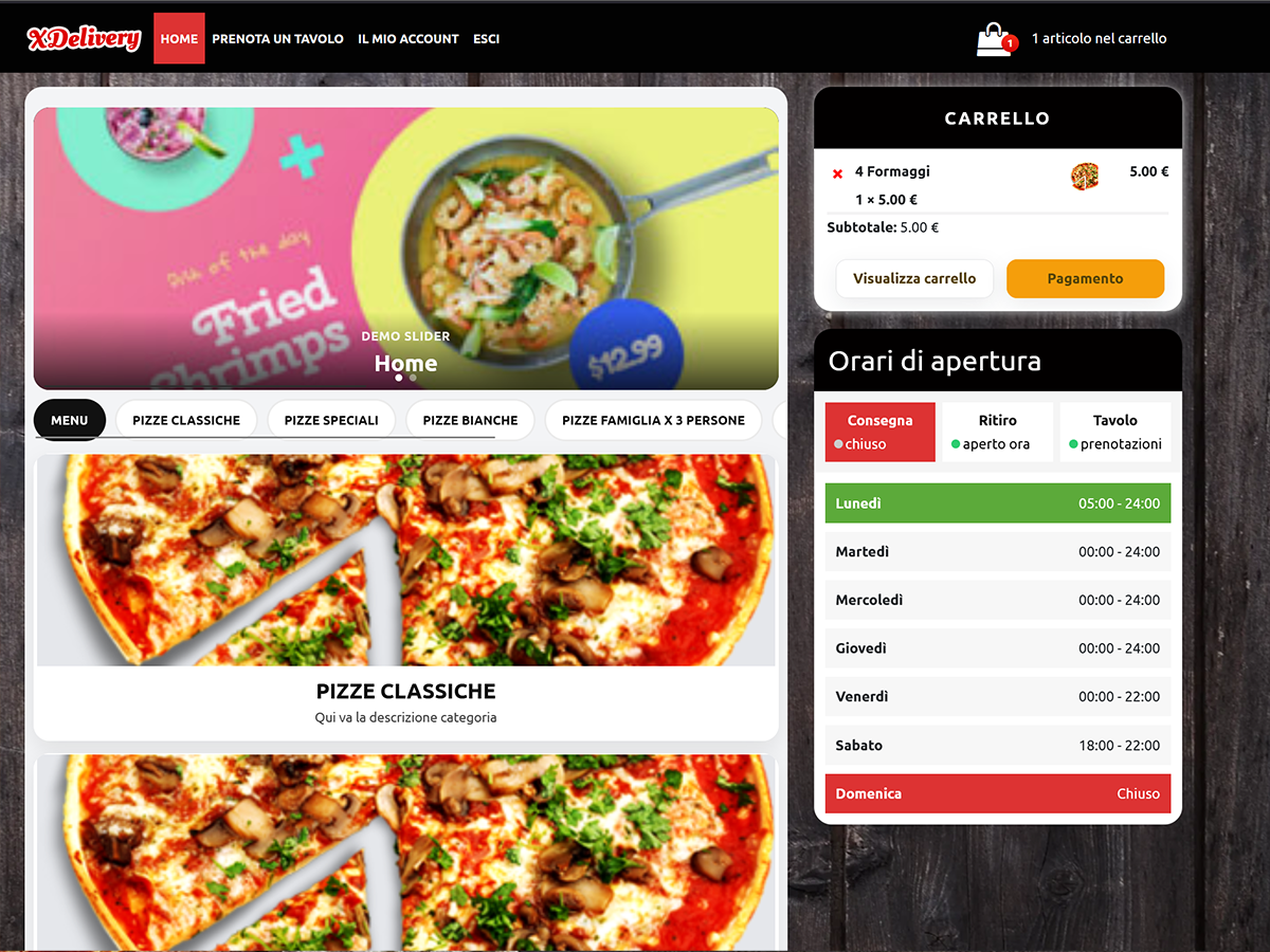 Anteprima tema XDelivery